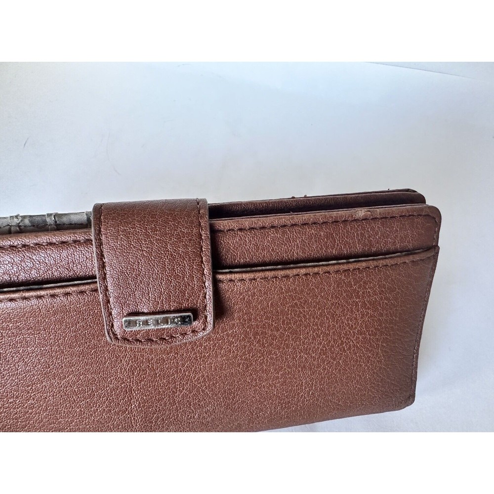 Relic By Fossil Brown Cognac Wallet Faux Leather … - image 4